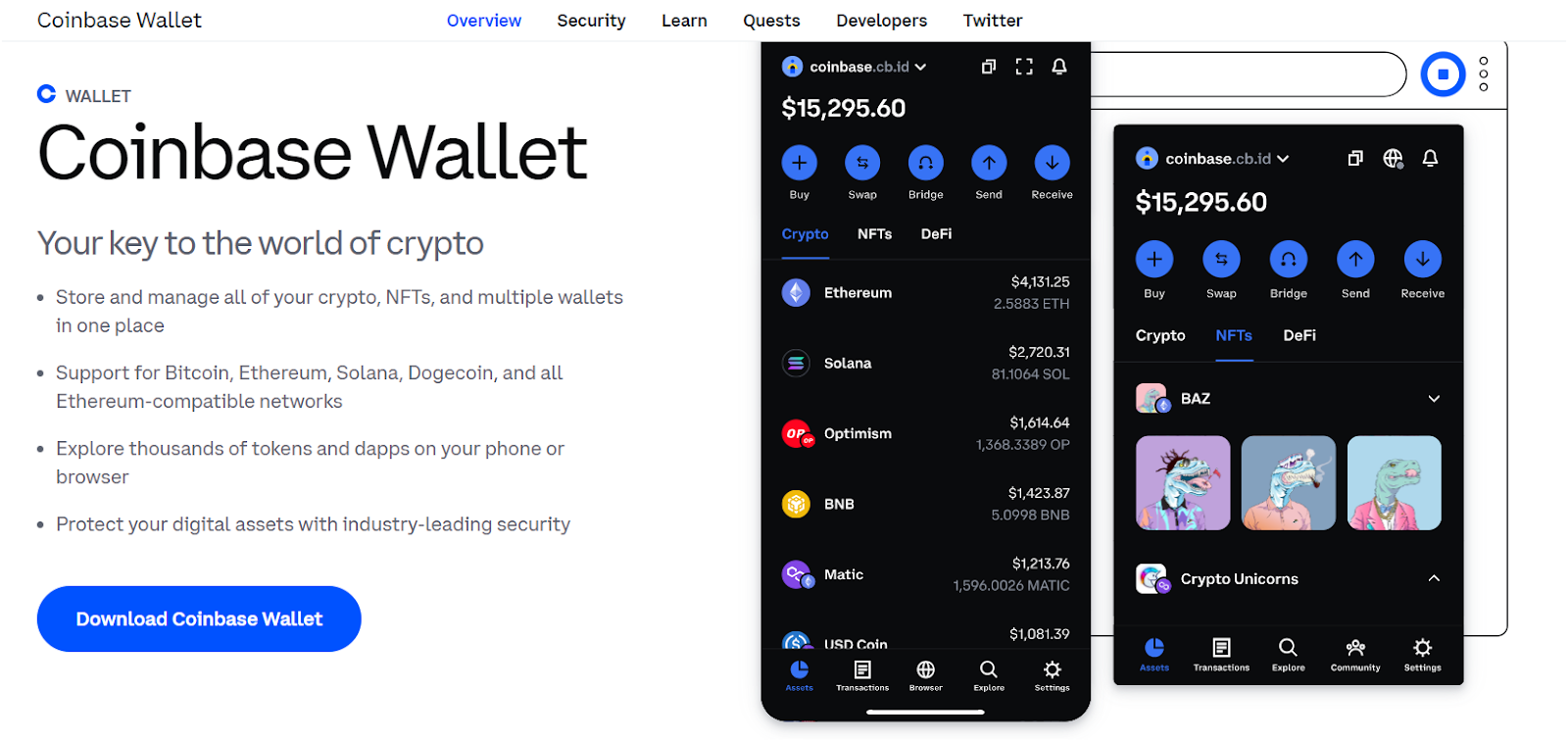 Coinbase Wallet: Best for Coinbase users